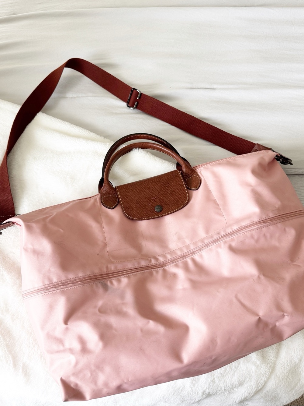 Longchamp LE PLIAGE pink ORIGINAL EXTENSIBLE TRAVEL BAG